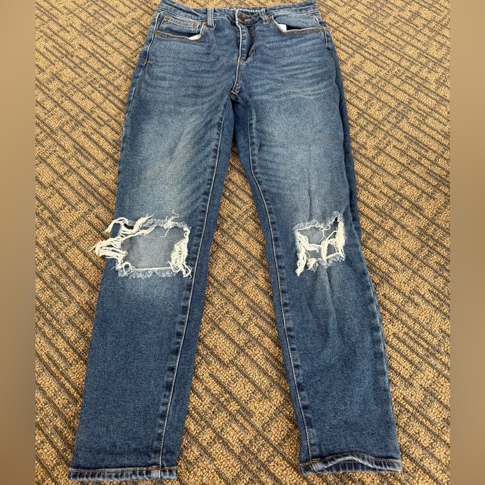 Distressed Blue Jeans